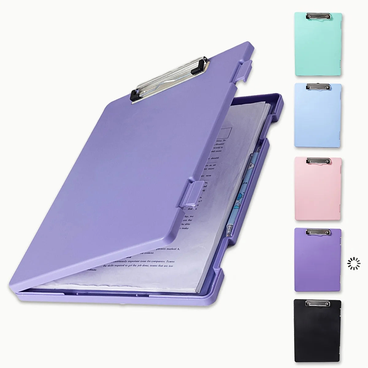 Portable A4 Plastic File Box Clipboard