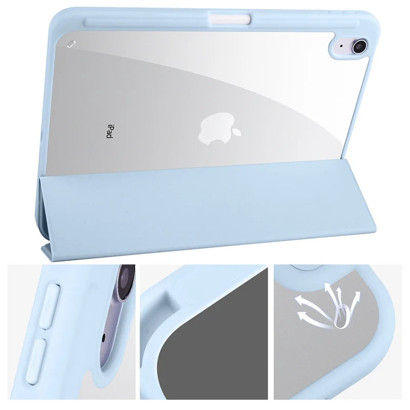For iPad 10th Gen Case with Pen Holder Trifold