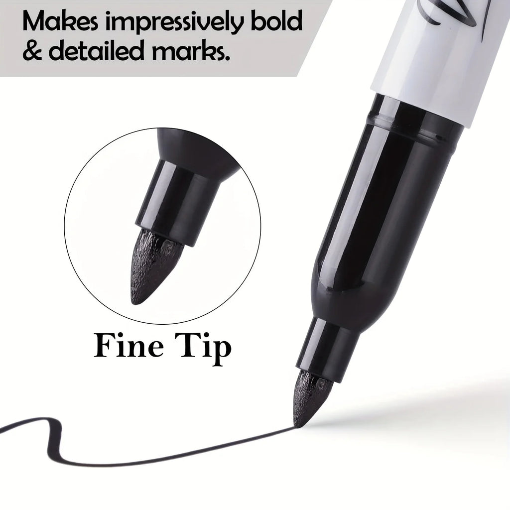 5PCS Fine Tip Black Permanent Marker