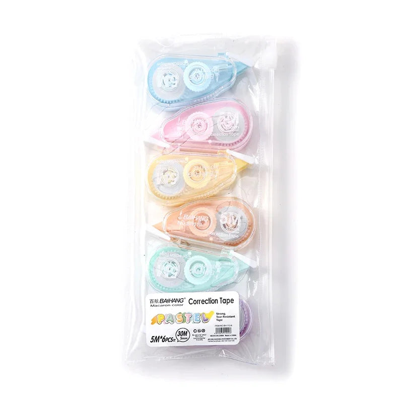 6 Pieces/Set White Out Correction Tape