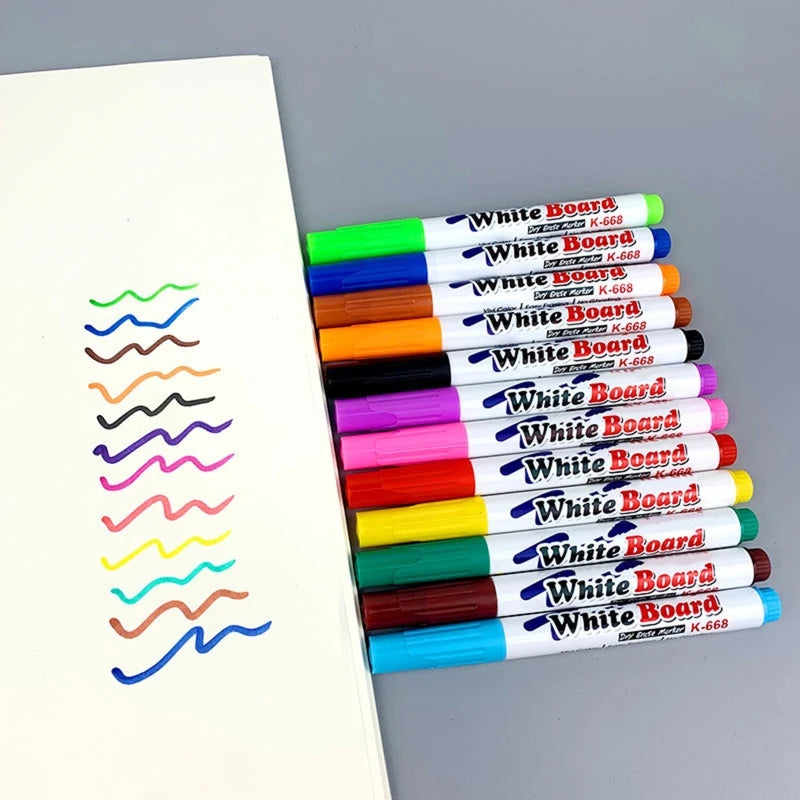 12 Colors Whiteboard Markers
