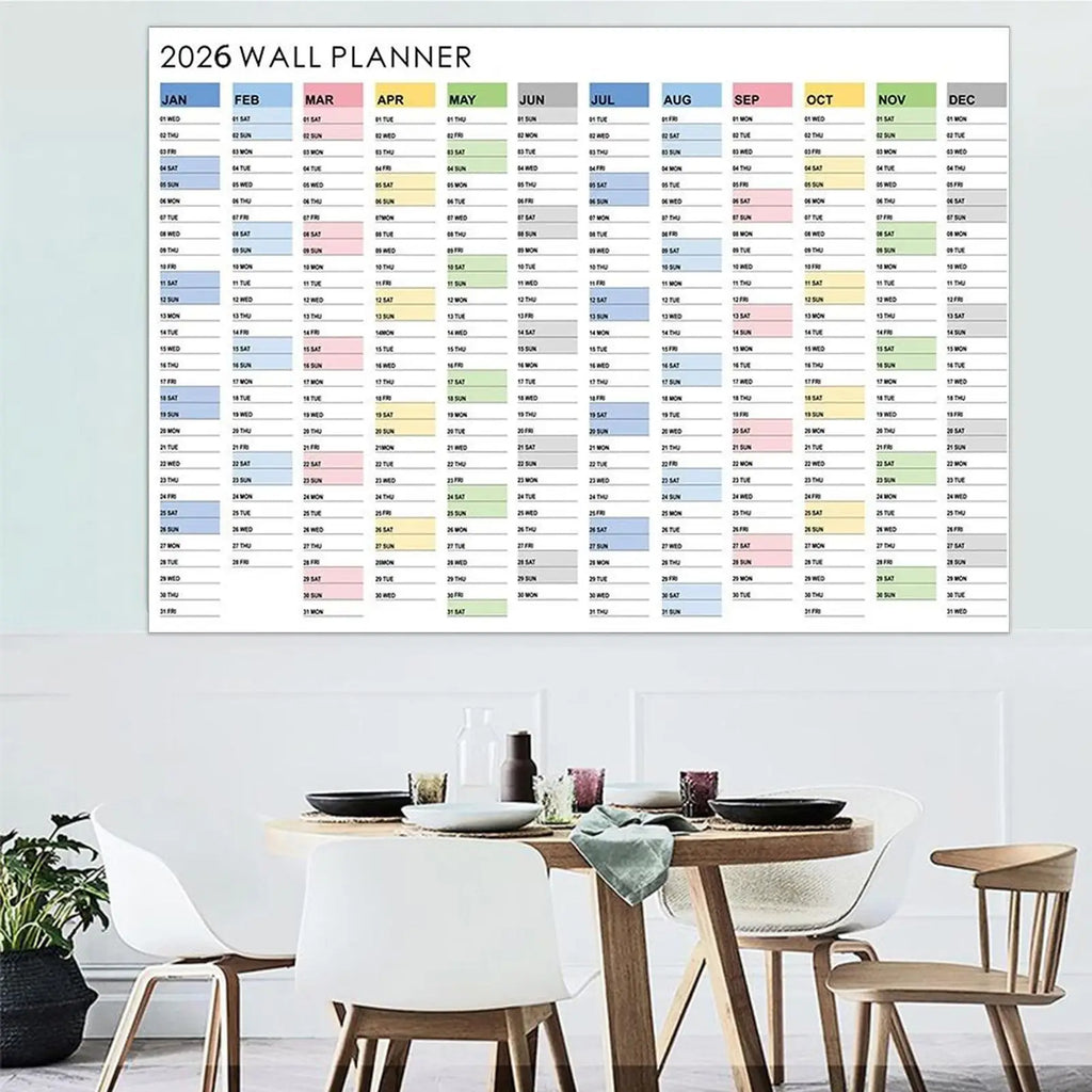 2026 Wall Calendar Yearly Planner Poster