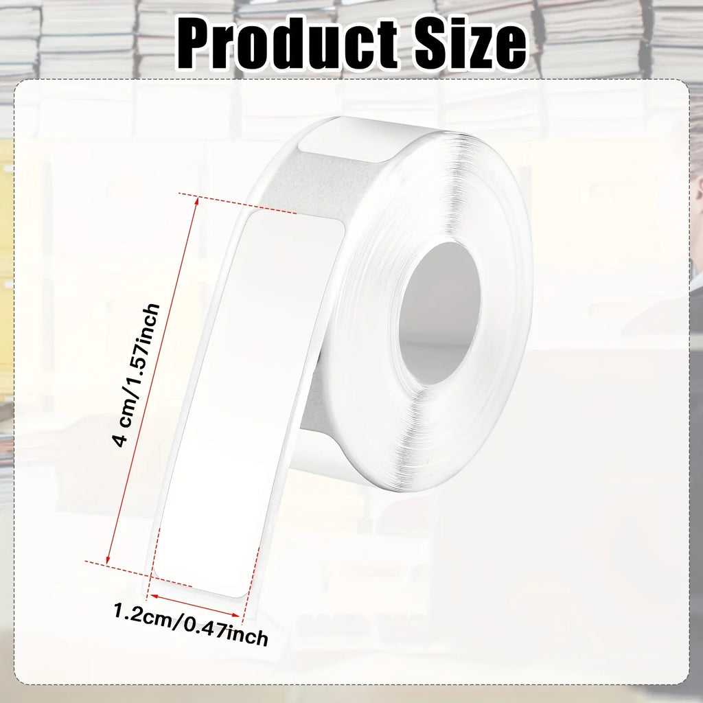 3/6/12 Rolls 12x40mm White Thermal Labels