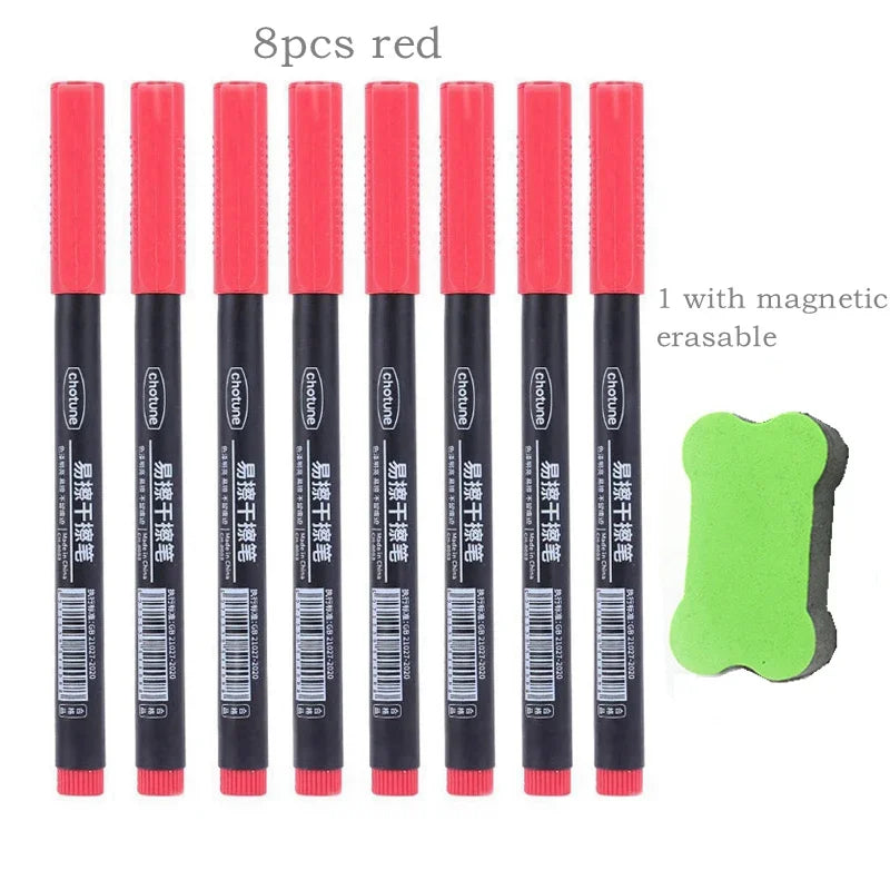 4/8pcs Erasable Whiteboard Pen Fine Point