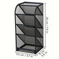Four-Layer Black Mesh Desk Storage Box