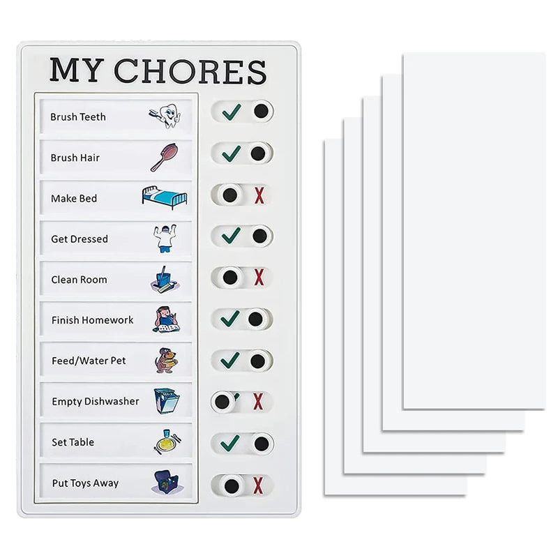 1Pcs Kids Chore Chart with 5Pcs