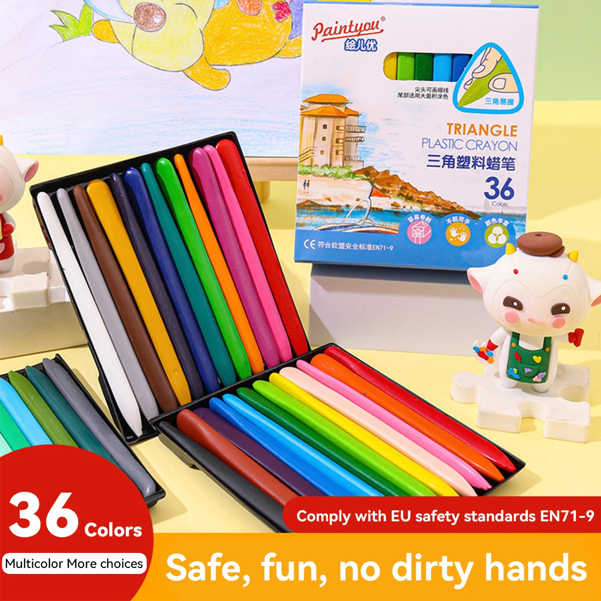 Non-dirty Hand Plastic Crayons