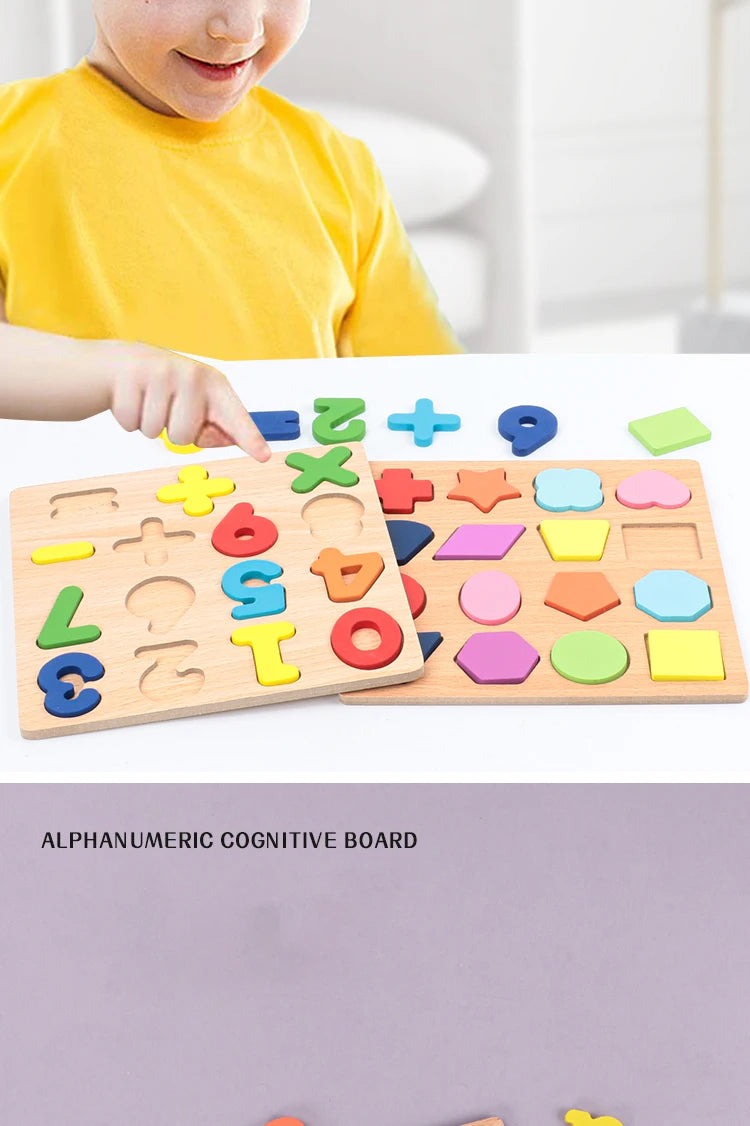 Kids Alphabetic Arithmetic Wooden Puzzle