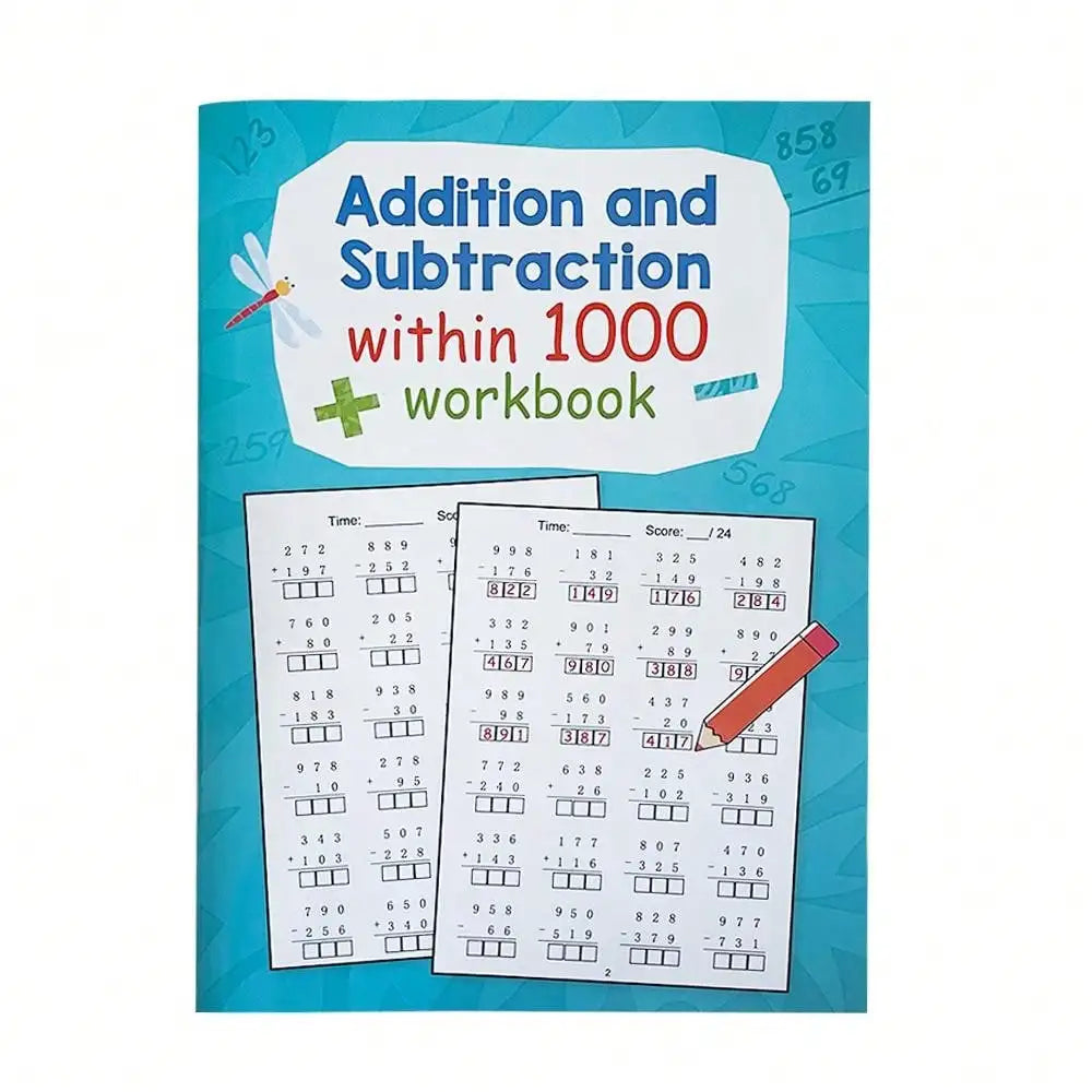 Addition and Subtraction within 1000 Math Workbook Uses for Primary School Arithmetic Practice Grade 1 2 3 4
