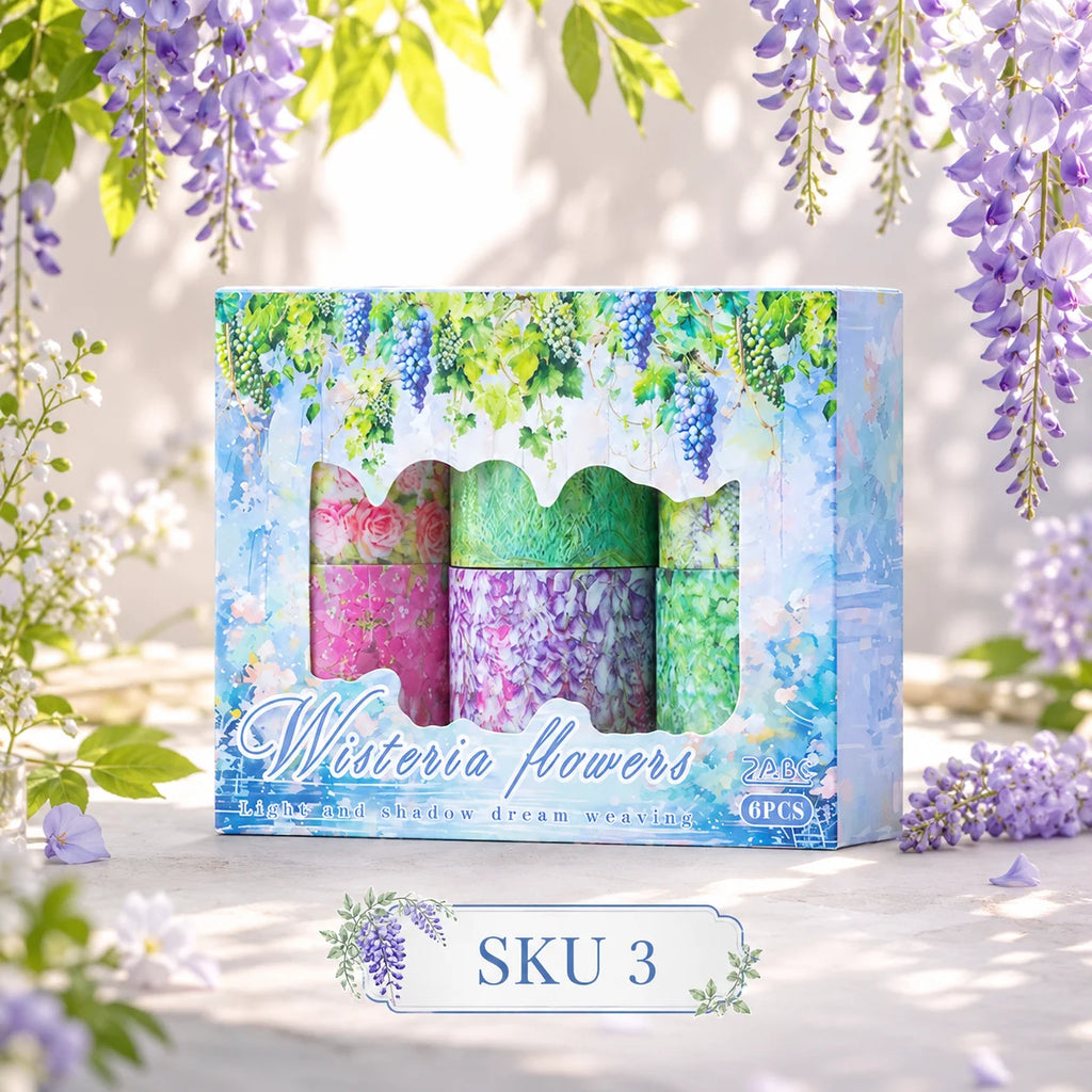 Cute Floral Washi Tape Set 6 Rolls