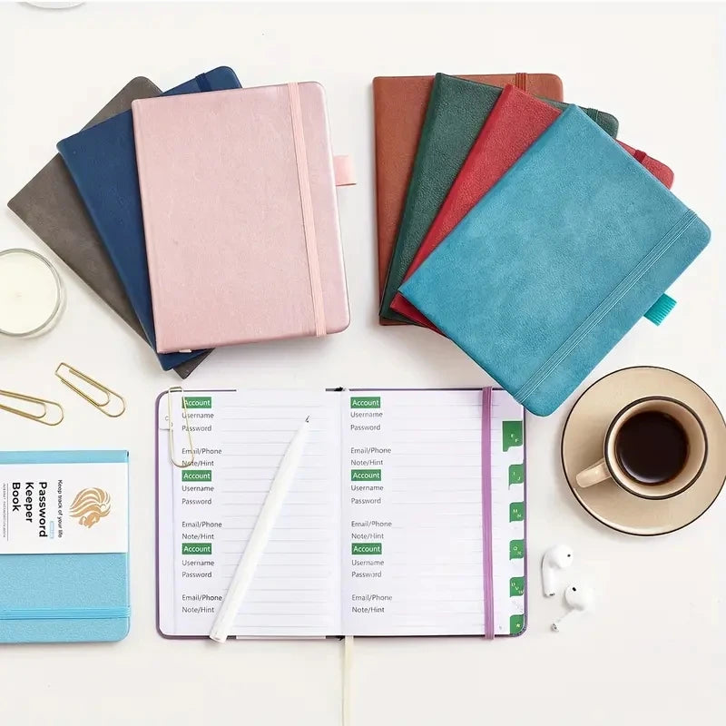 PU Cover Notebook A6 Password Book With Alphabetical Tabs