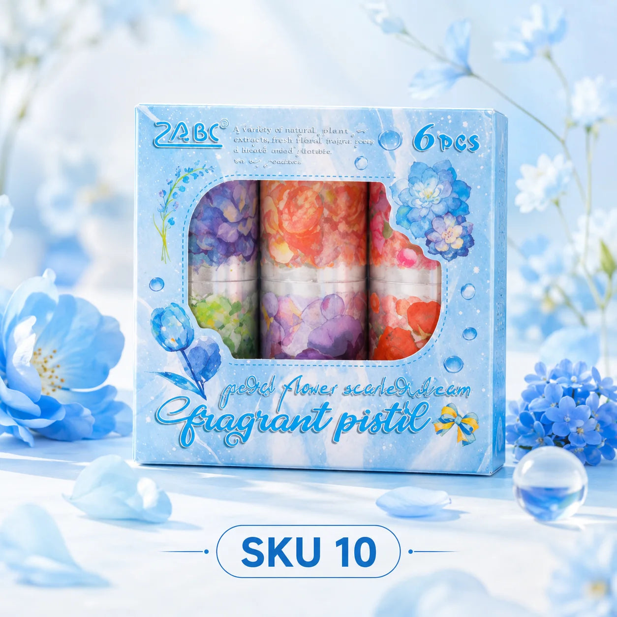 Cute Floral Washi Tape Set 6 Rolls