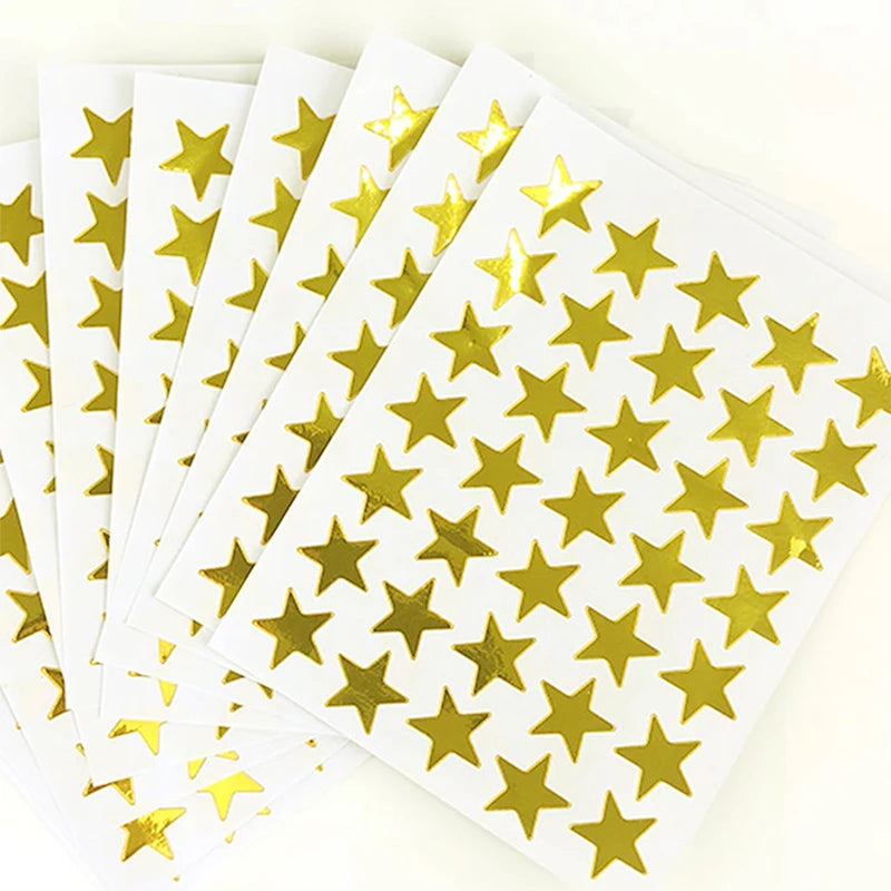10 Sheets Pack Gold-Plated Glitter Stickers