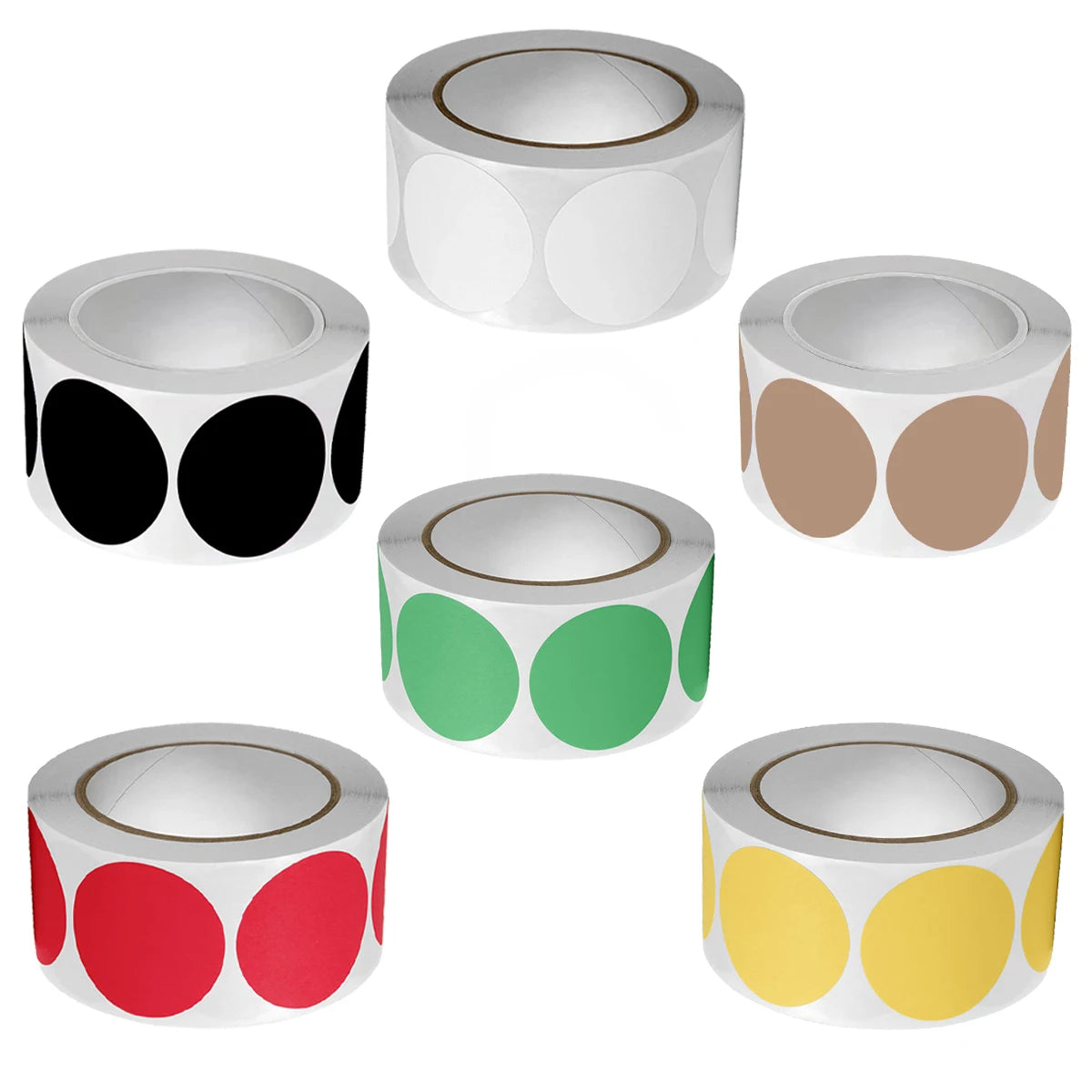 6Rolls 3000pcs Round Colorful Dot Stickers