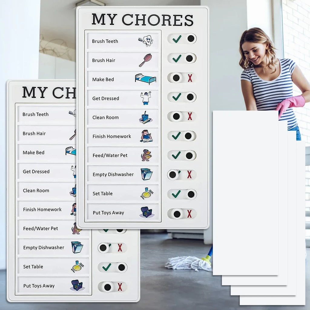 1Pcs Kids Chore Chart with 5Pcs