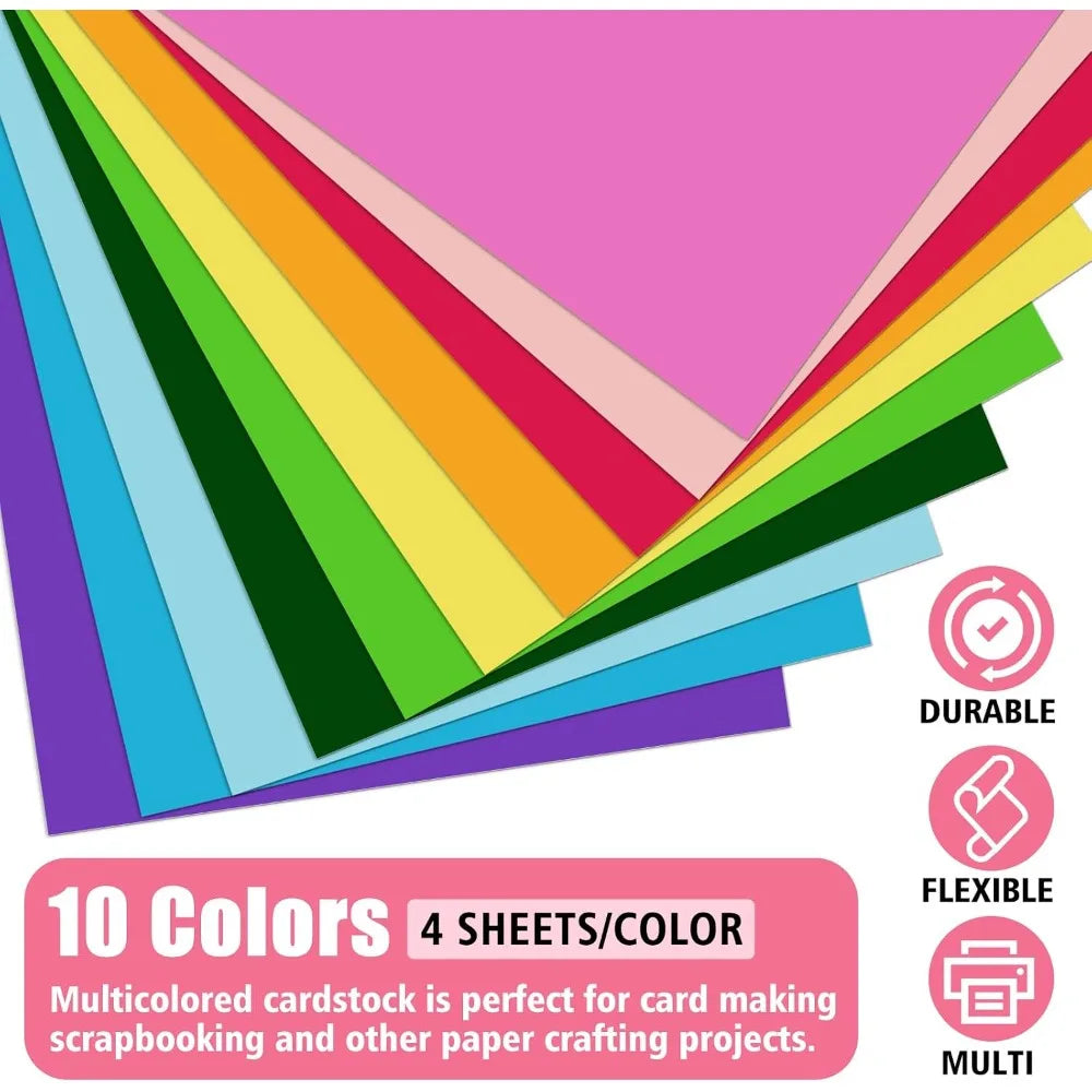 Premium 40-Pack Double Sided Printed Cardstock