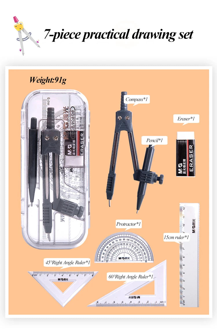 8 Pcs/Set Compass Ruler Set