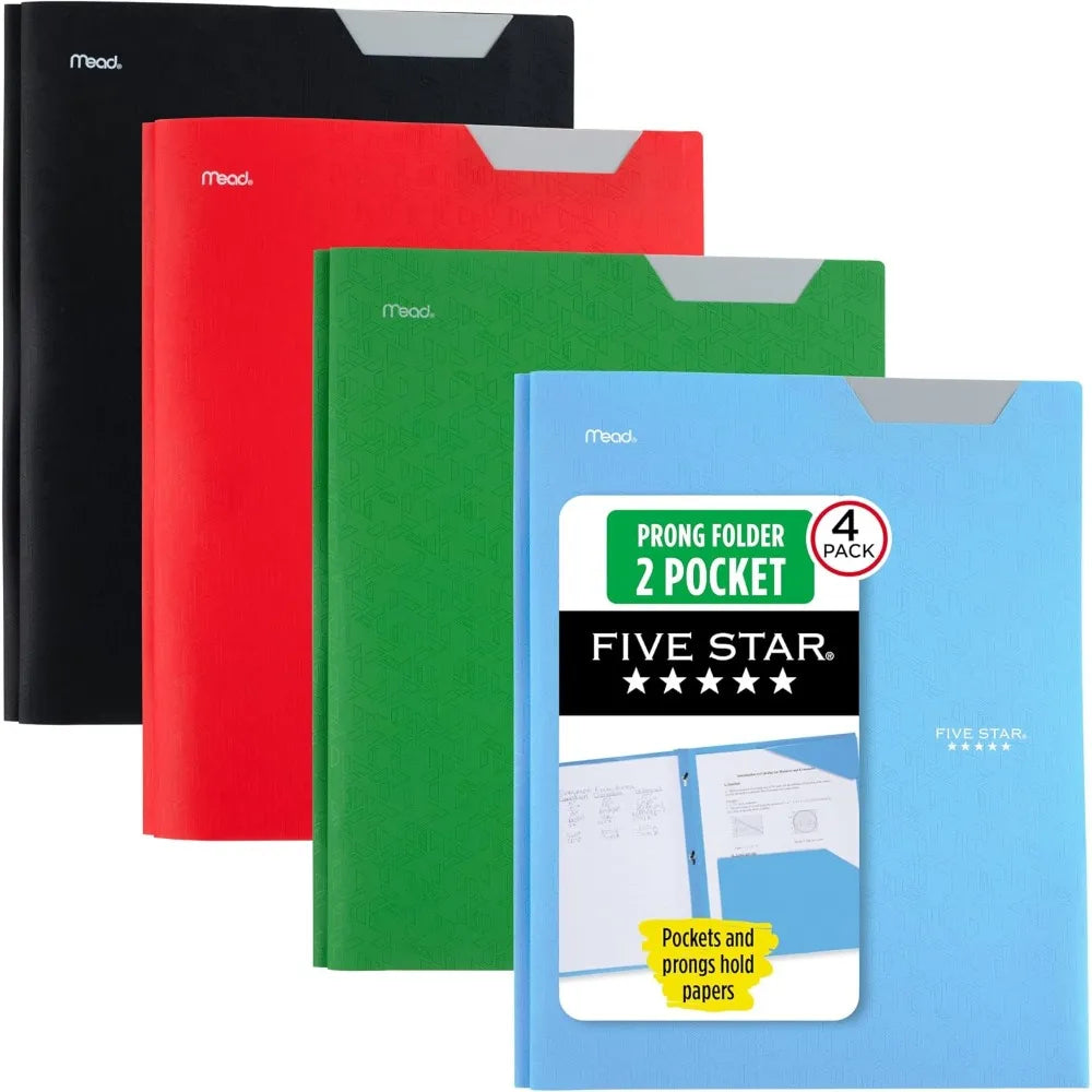 Plastic Folder with 2 Pockets Prong Fasteners