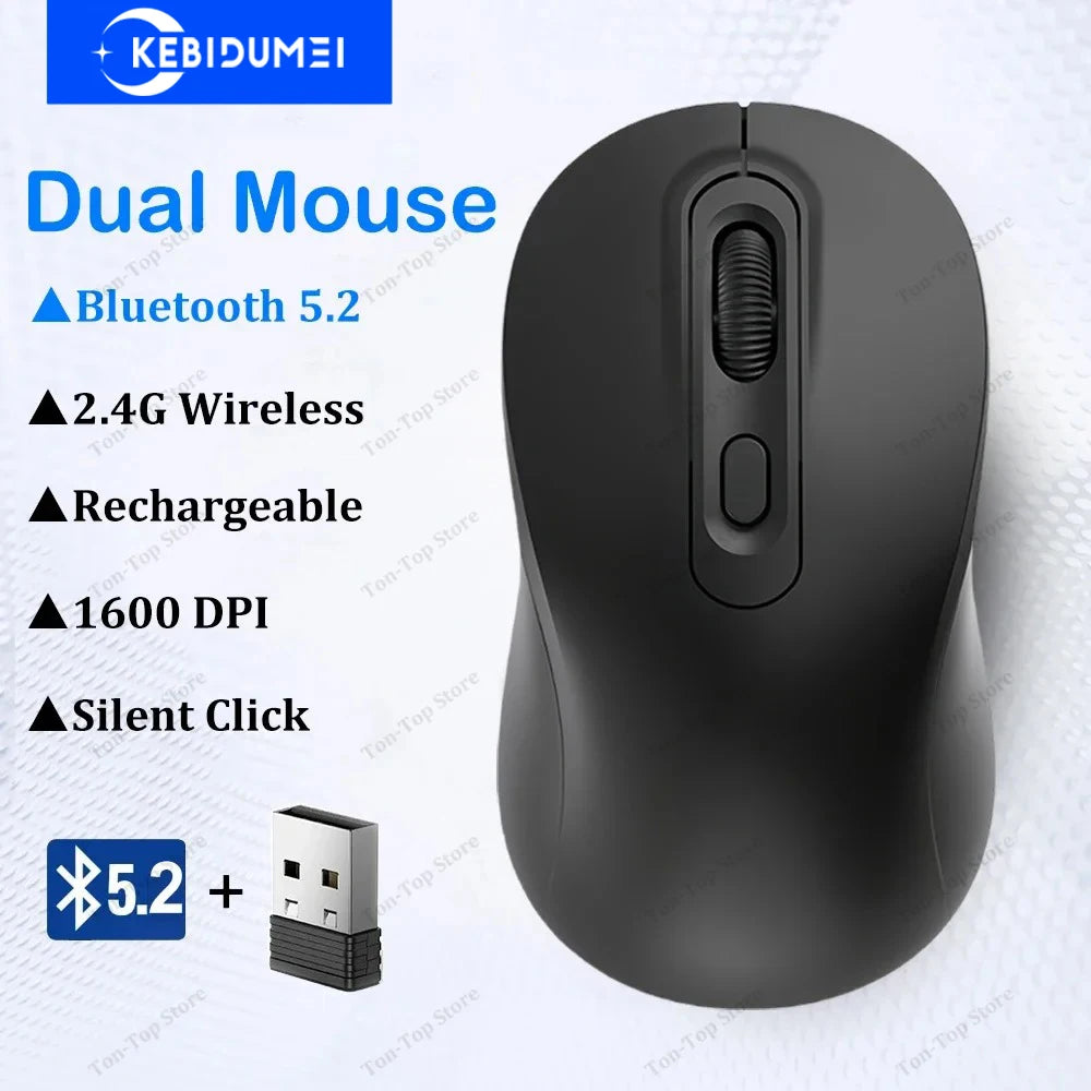 Bluetooth 5.2 Mouse 2.4G Wireless Mouse