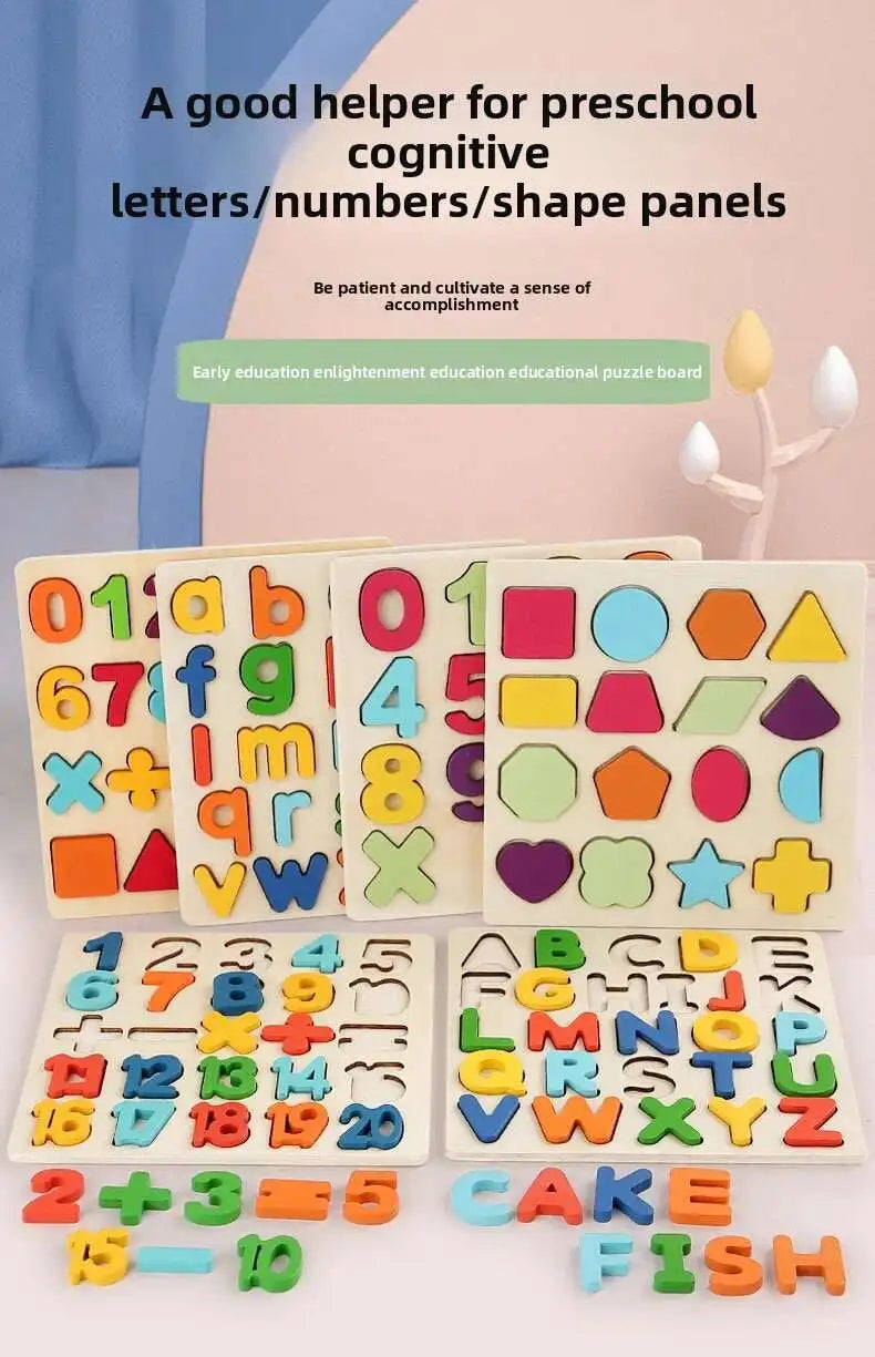 Letter Numbers Wooden Puzzle