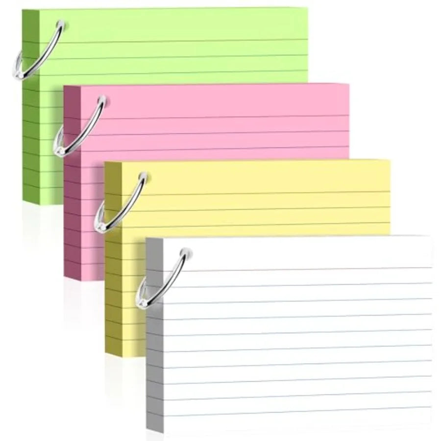 250 Sheets Colored Index Cards with Ring