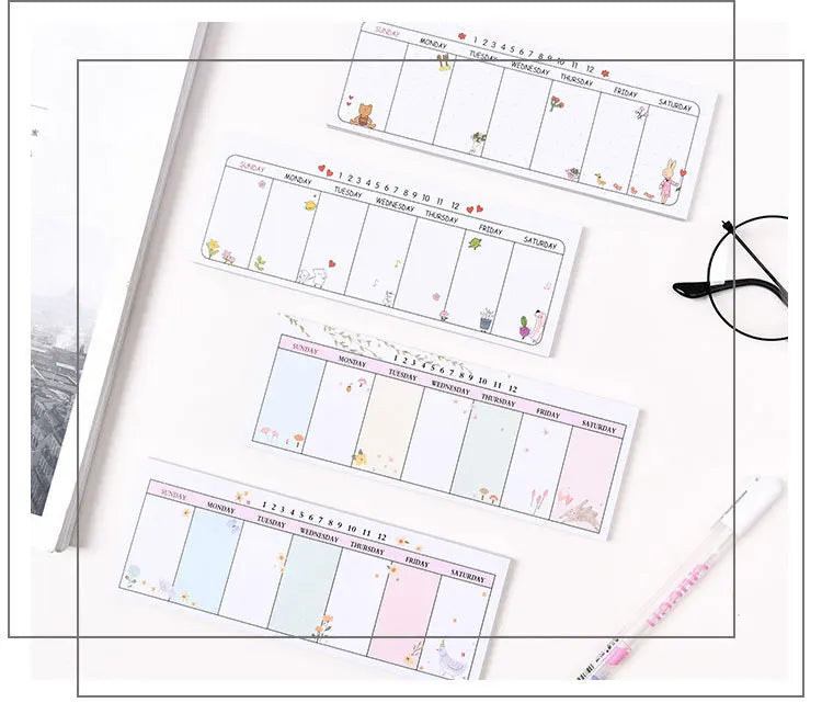 Sticky Notes Long Weekly Planner Pad