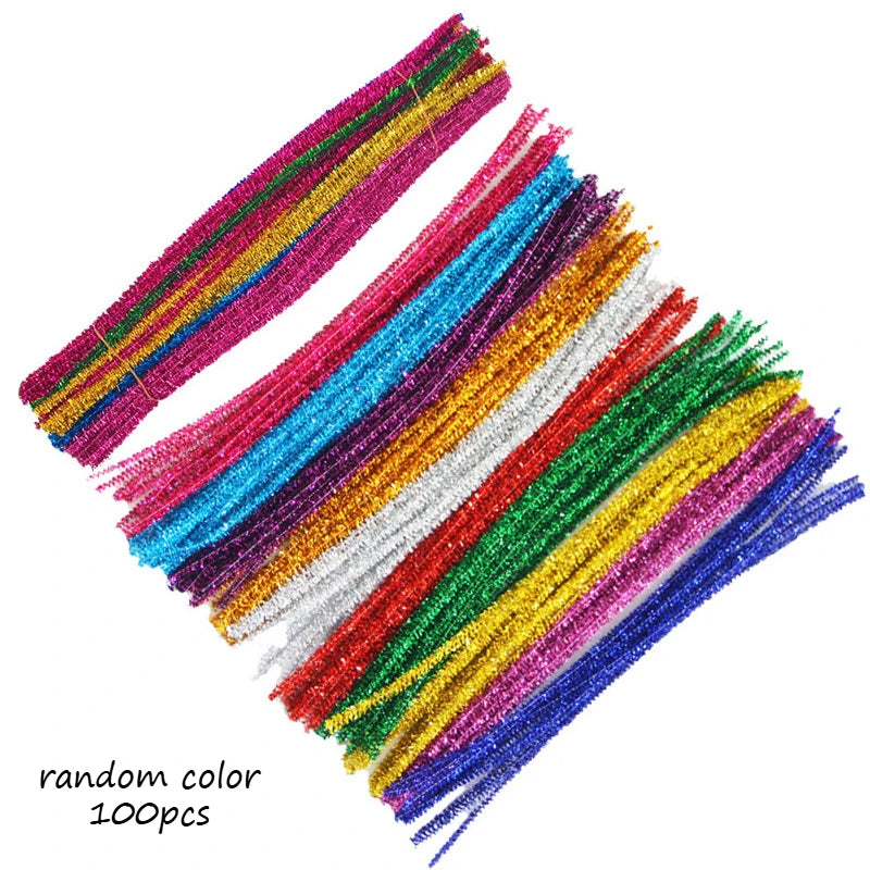 Sparkling Plush Pipe Cleaners 100Pcs