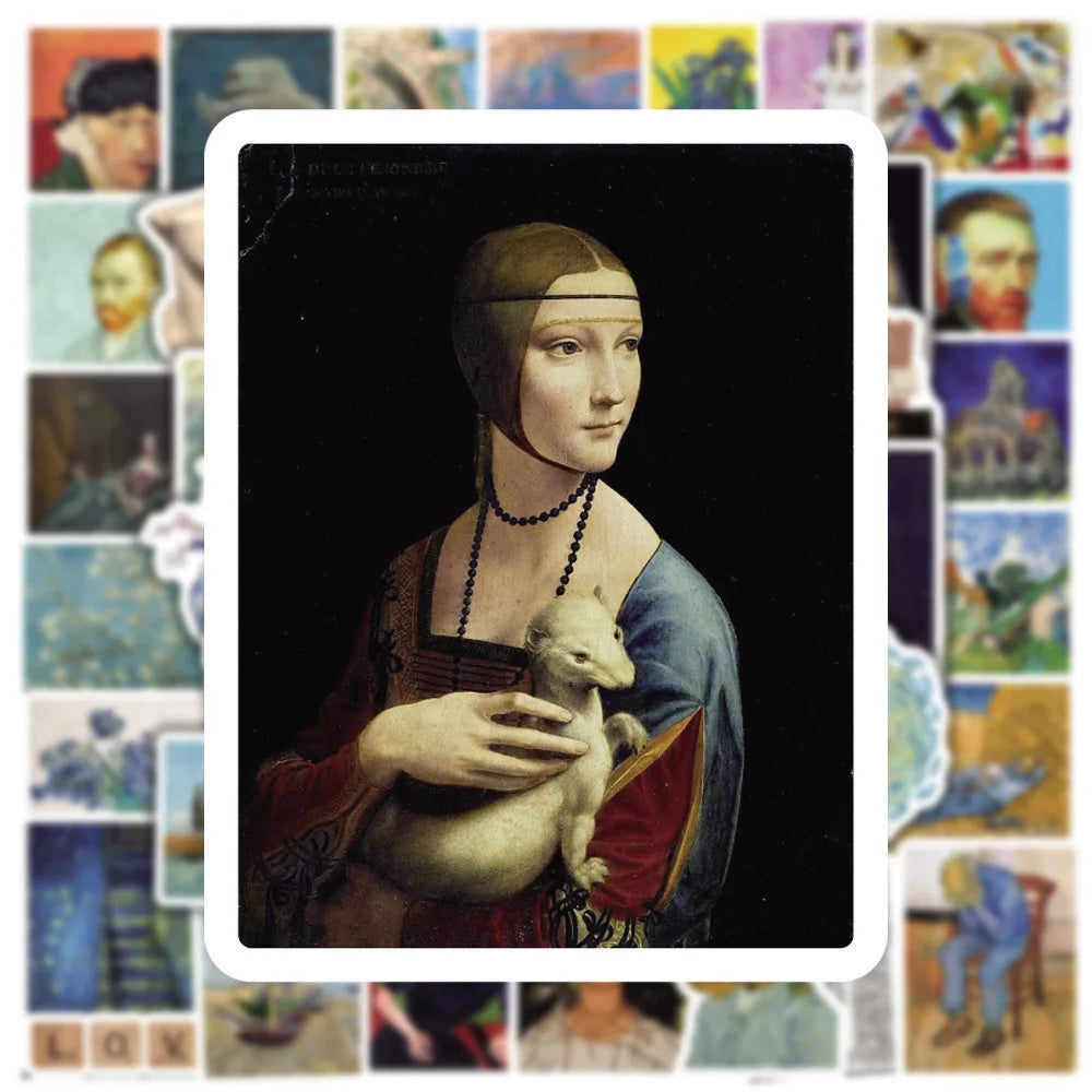Vintage Painting PVC Stickers