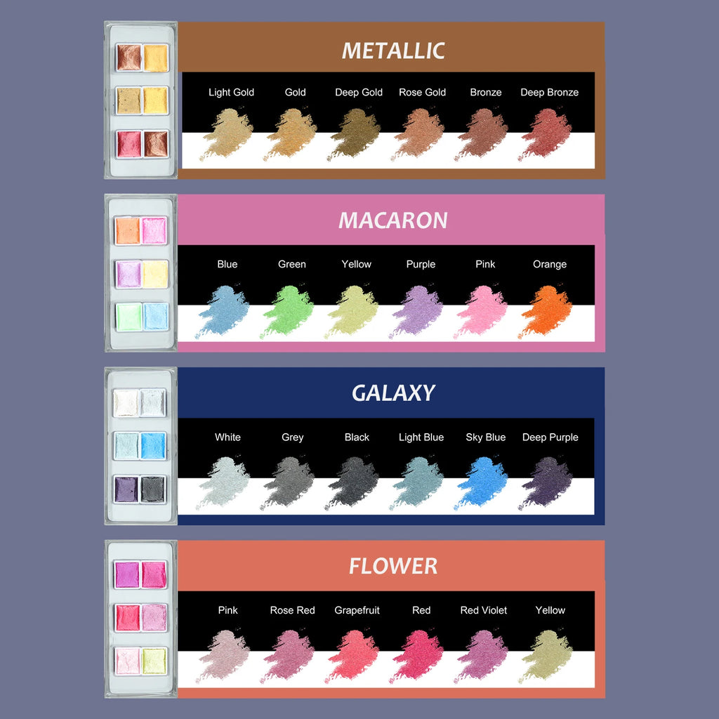 Seamiart 6/12 Watercolor Paint Set