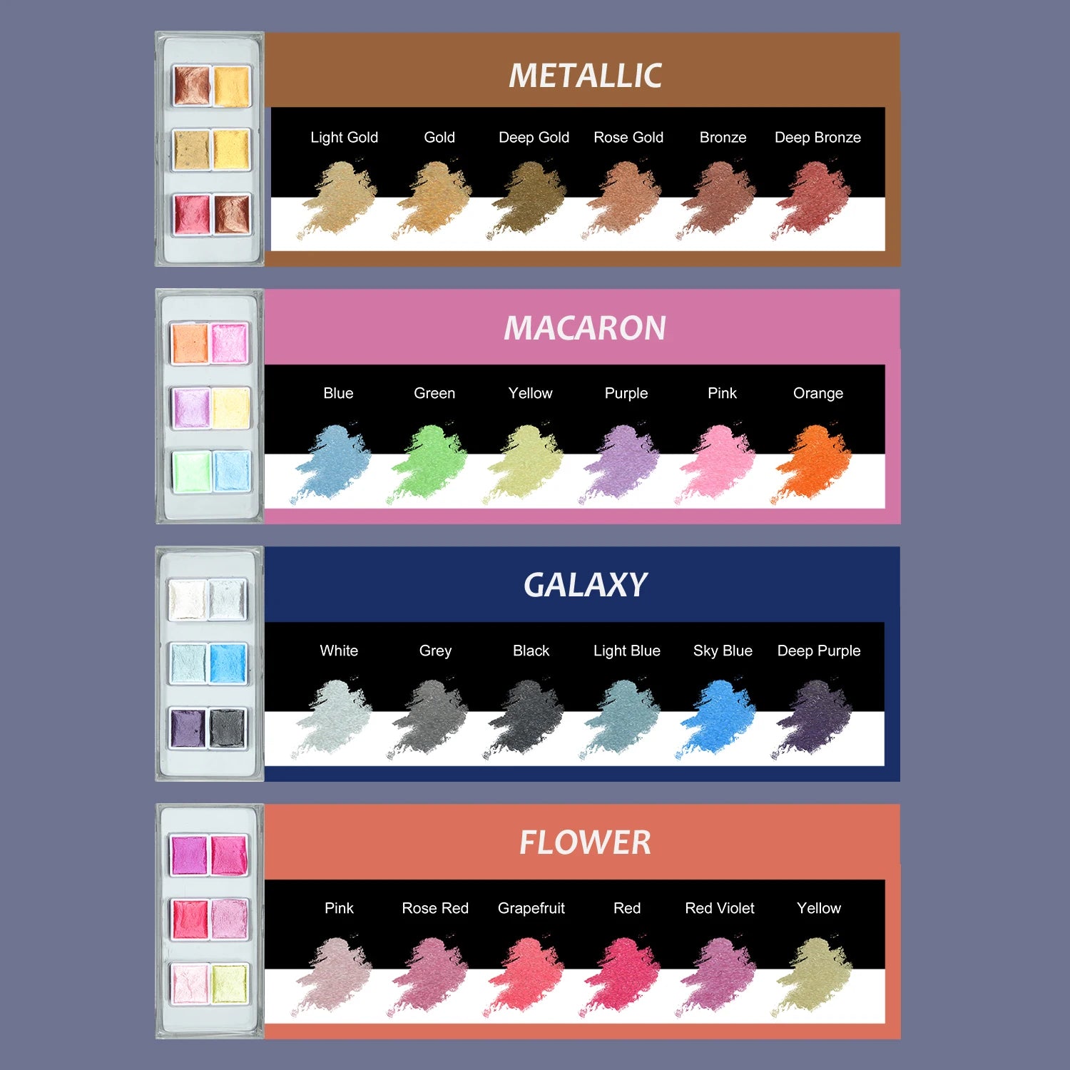 Seamiart 6/12 Watercolor Paint Set
