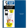 5 Subject College Ruled Spiral Notebook Binder