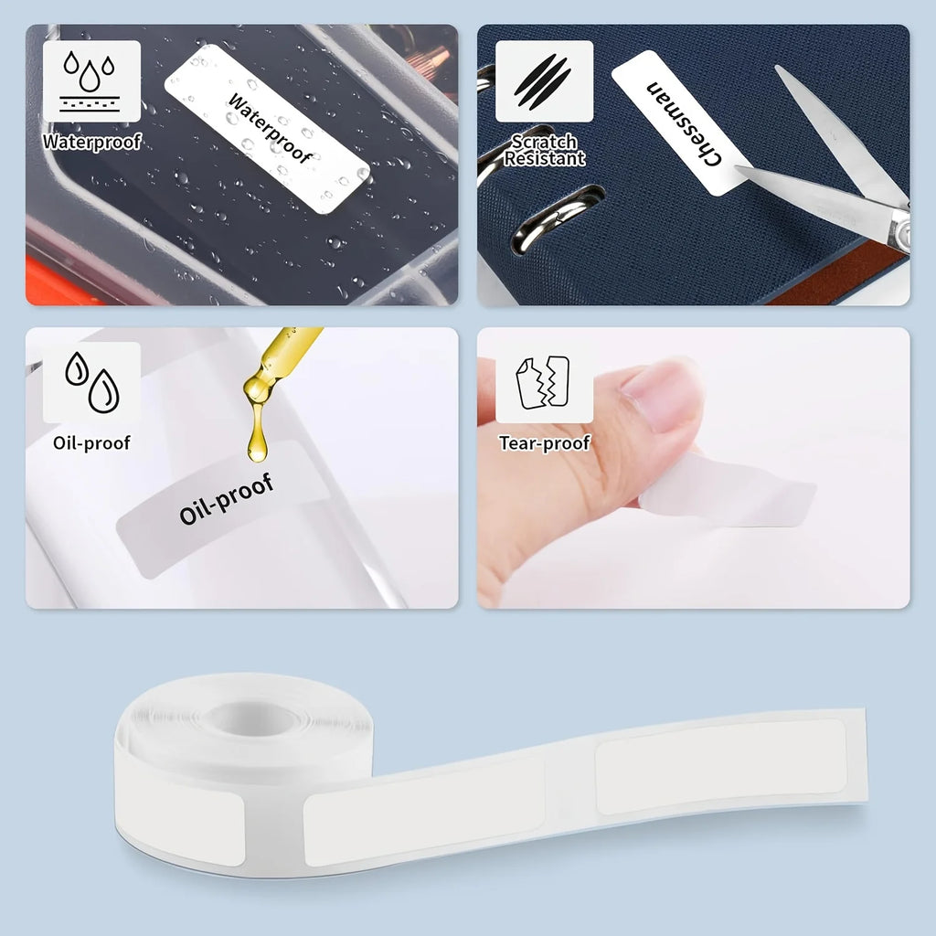 3/6/12 Rolls 12x40mm White Thermal Labels