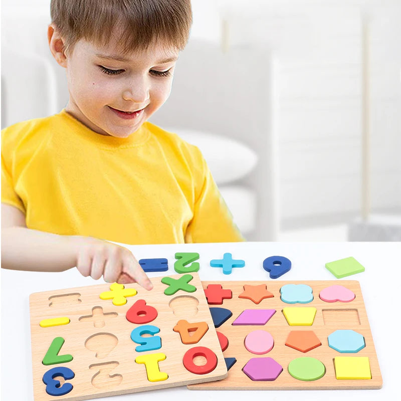 Kids Alphabetic Arithmetic Wooden Puzzle