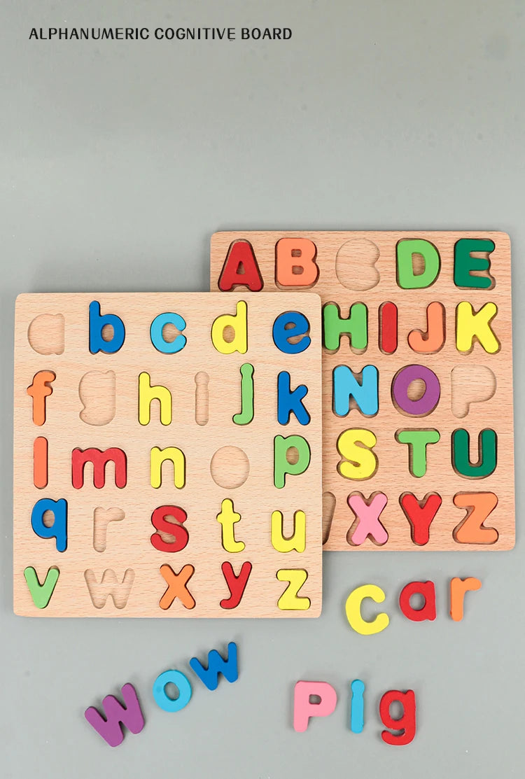 Kids Alphabetic Arithmetic Wooden Puzzle