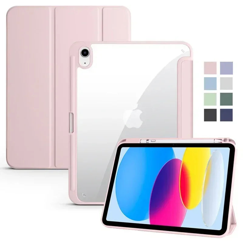 For iPad 10th Gen Case with Pen Holder Trifold
