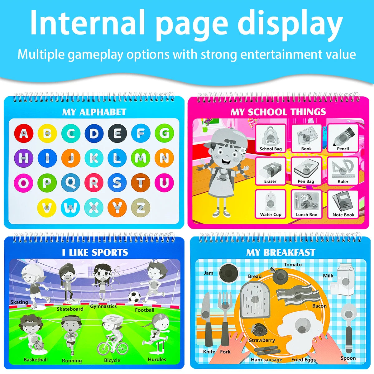 Preschool Busy Book With Velcro Matching Activities