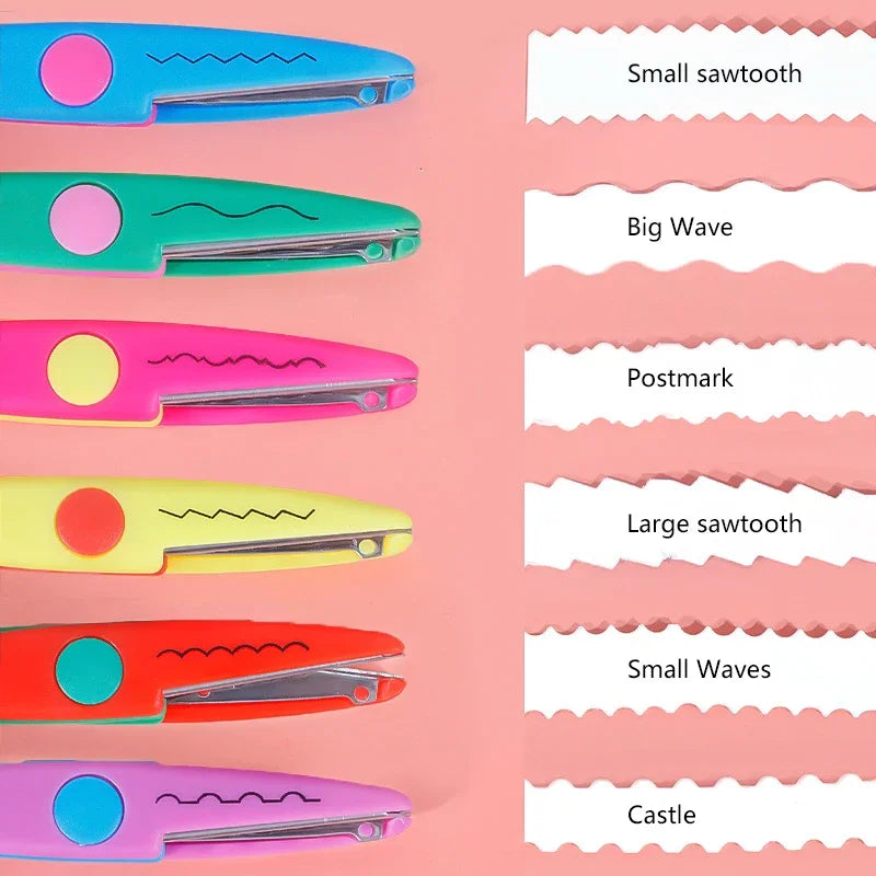 6Pcs Kids Safety Scissors Decorative Lace Edge