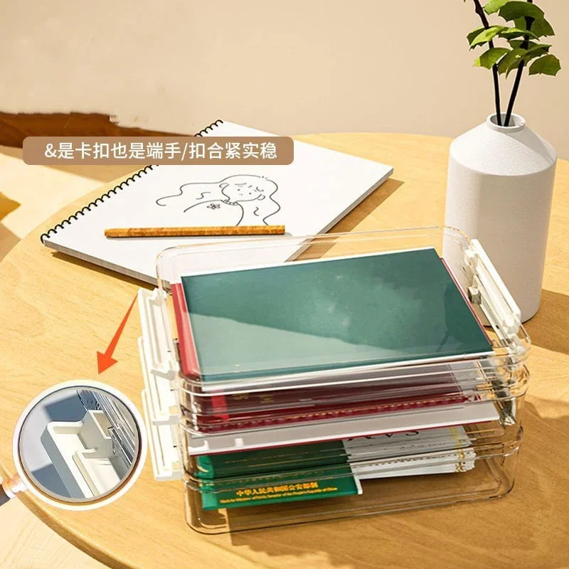 Acrylic Transparent Desktop Paper Storage Box