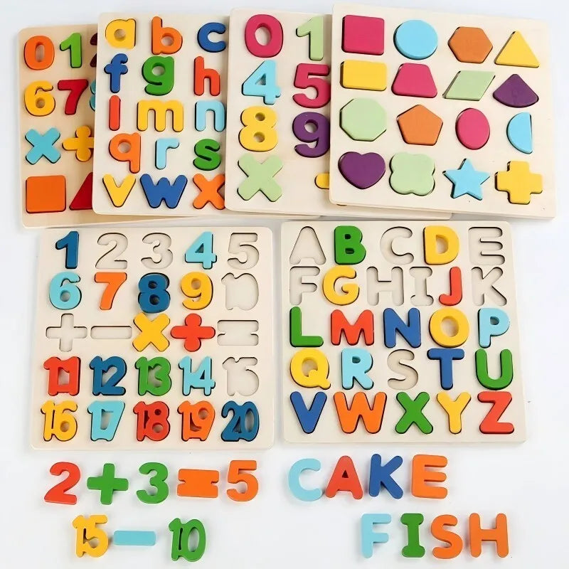 Letter Numbers Wooden Puzzle