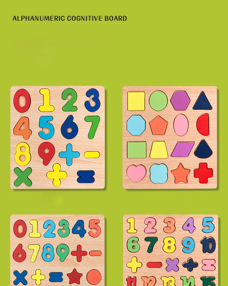 Kids Alphabetic Arithmetic Wooden Puzzle