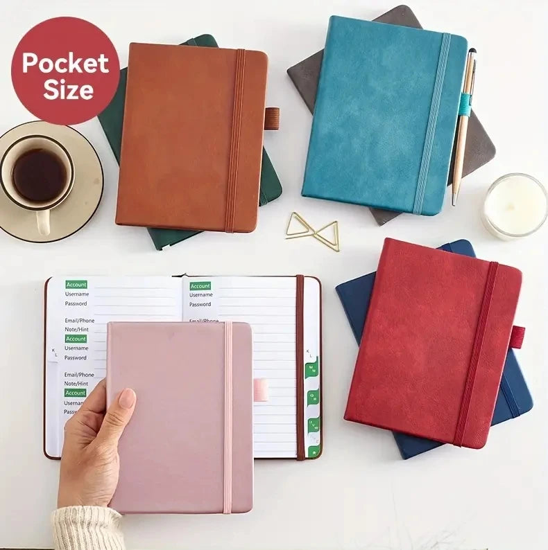 PU Cover Notebook A6 Password Book With Alphabetical Tabs
