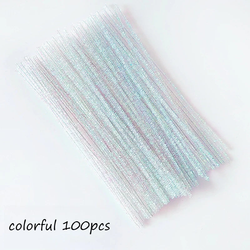 Sparkling Plush Pipe Cleaners 100Pcs