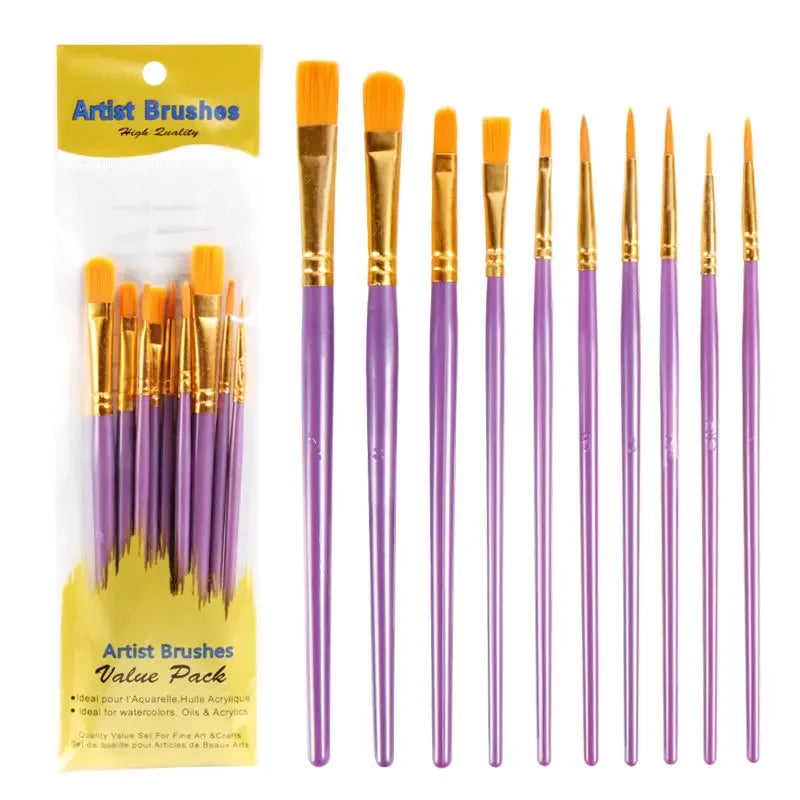10Pcs/Set Multi-functional Watercolor Brush Set