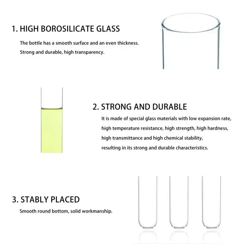 5pcs Borosilicate Glass Test Tubes