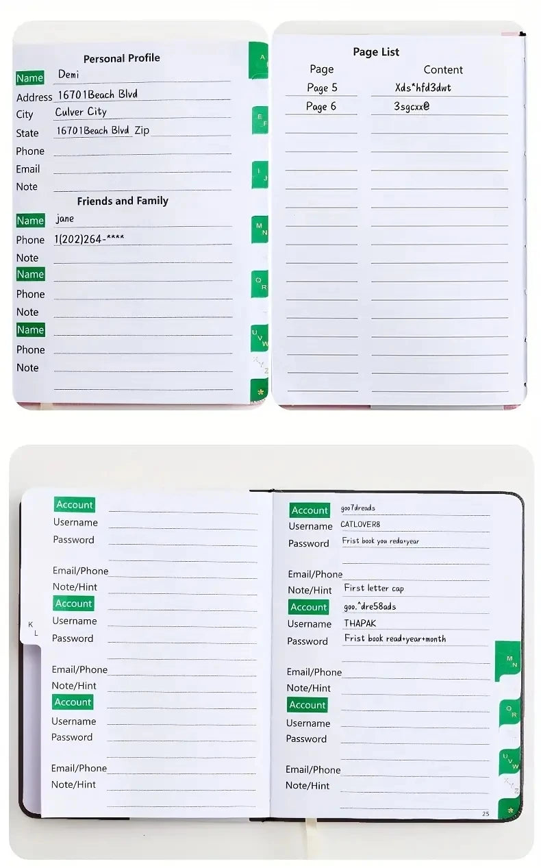 Password Keeper Book With Alphabetical Tabs