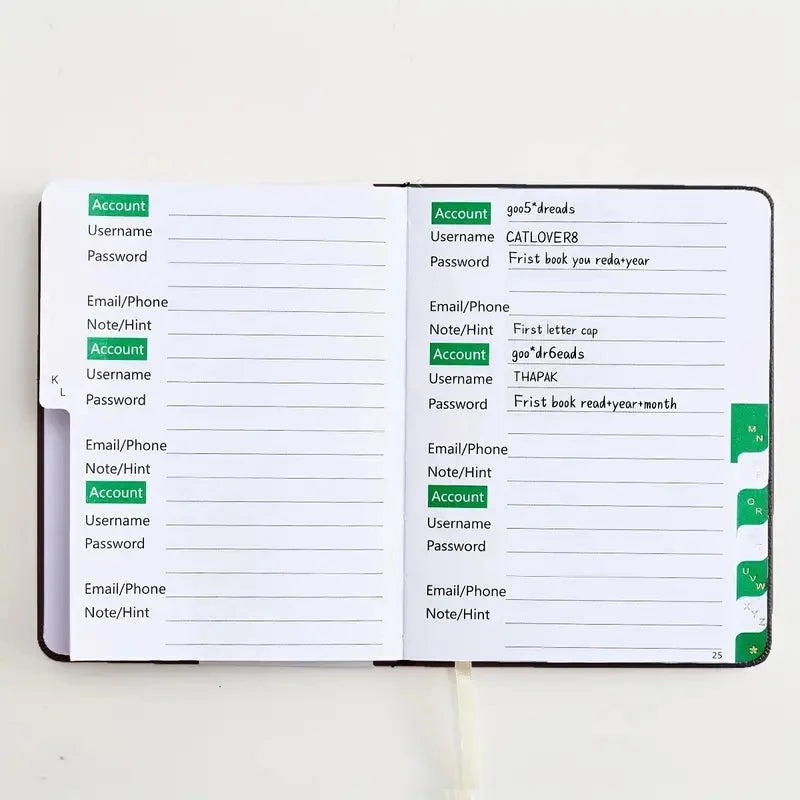 Password Keeper Book With Alphabetical Tabs