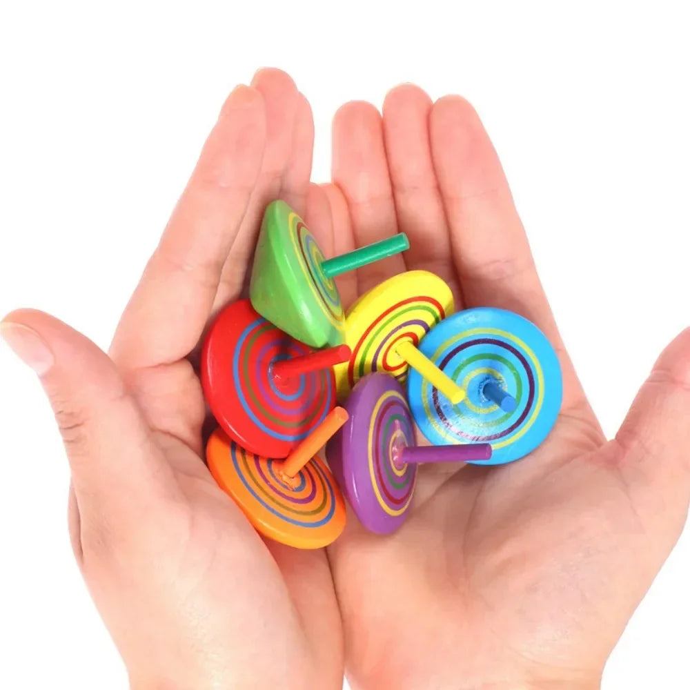 10-30Pcs Fun Wooden Spinning Tops