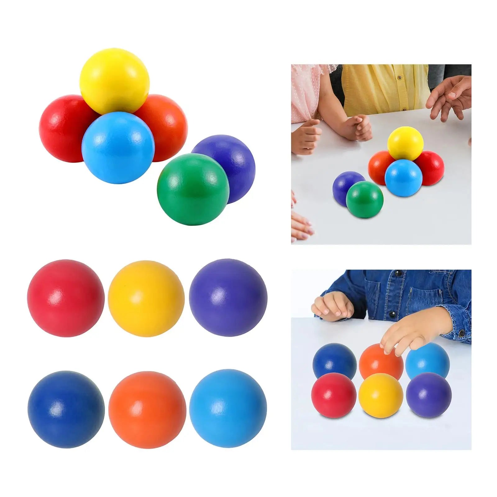 Kids Educational Wooden Rainbow Balls