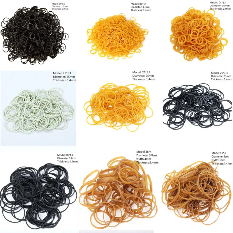 100 Pcs Various size Elastic Rubber Bands