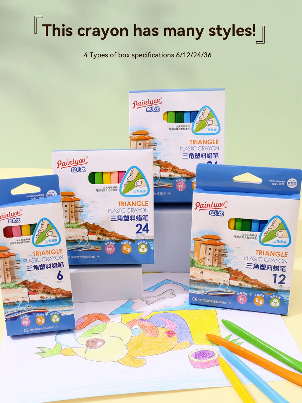 Non-dirty Hand Plastic Crayons
